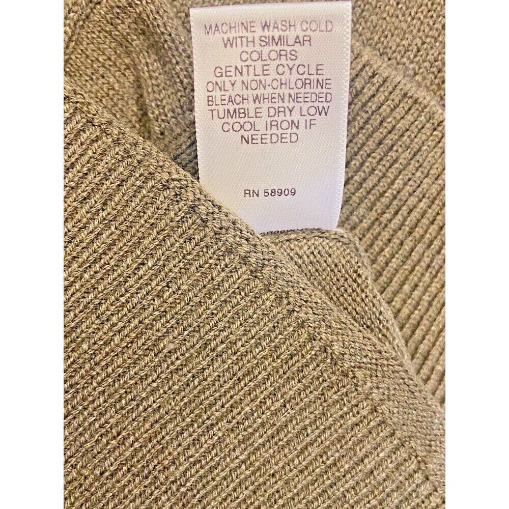 Roundtree & Yorke Mens Sweater 1/4 Zip Mock Neck Sage Green Knit Pullover Size L - Picture 8 of 8